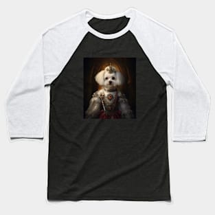 Graceful Bichon Frisé - Medieval Spanish Princess Baseball T-Shirt